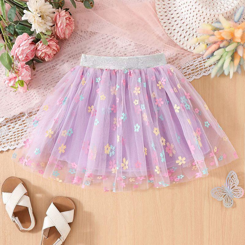 Girls' Half Length Skirt Summer New Style Skirt Little Girl Baby Pleated Short Skirt Sunflower Four Season Half Length Skirt