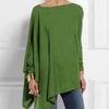 Cotton Irregular Women Blouses Shirt Spring Autumn Female Solid Pullover Tops Casual O Neck Long Sleeve Blouse Ladies Tunic