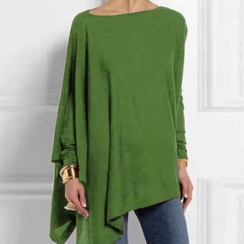 Cotton Irregular Women Blouses Shirt Spring Autumn Female Solid Pullover Tops Casual O Neck Long Sleeve Blouse Ladies Tunic