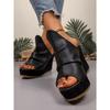 10cm Peep-Toe Wedge Platform Sandals – Large-Size High-Heel Summer Slippers, Roman Style New Waterproof Platform Sandals