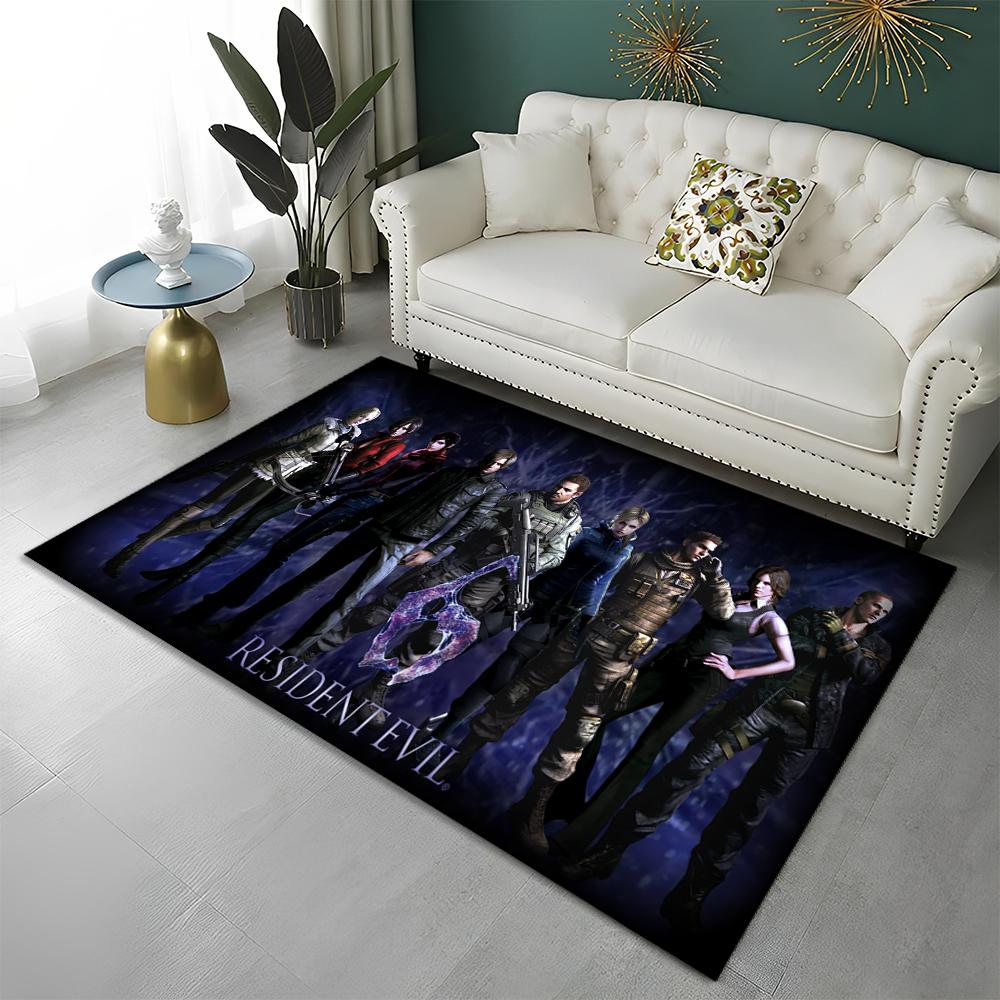 3D R-Resident Evil Gamer Spiele Teppich Teppich für Zuhause Wohnzimmer Schlafzimmer Sofa Fußmatte Dekor, Kinder Spielbereich Teppich Rutschfeste Bodenmatte