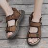 2025 Spring and Summer First Layer Cowhide Sandals Men's Toe Casual Soft-soled Beach Shoes Cool Slippers