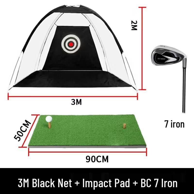 JINGGENG Golf Practice Hitting Cage & Net Set