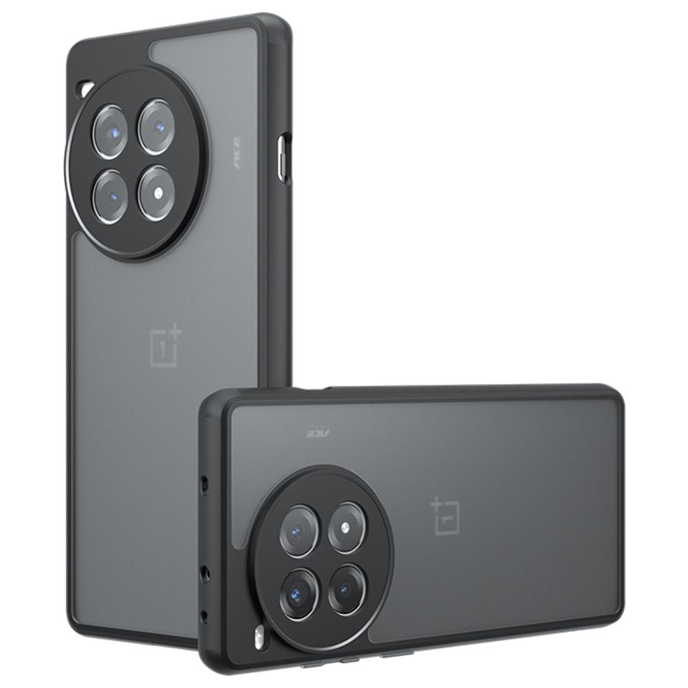 

For OnePlus Ace 3 Pro 5G Case Skin-Touch TPU+PC Matte Phone Shell,Transparent Black A