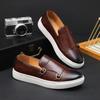 Fashion Fashion Men's Casual Leather Shoes Men Classic British Style Monk Loafers Mens Slip-on Outdoor Flats Driving Shoe