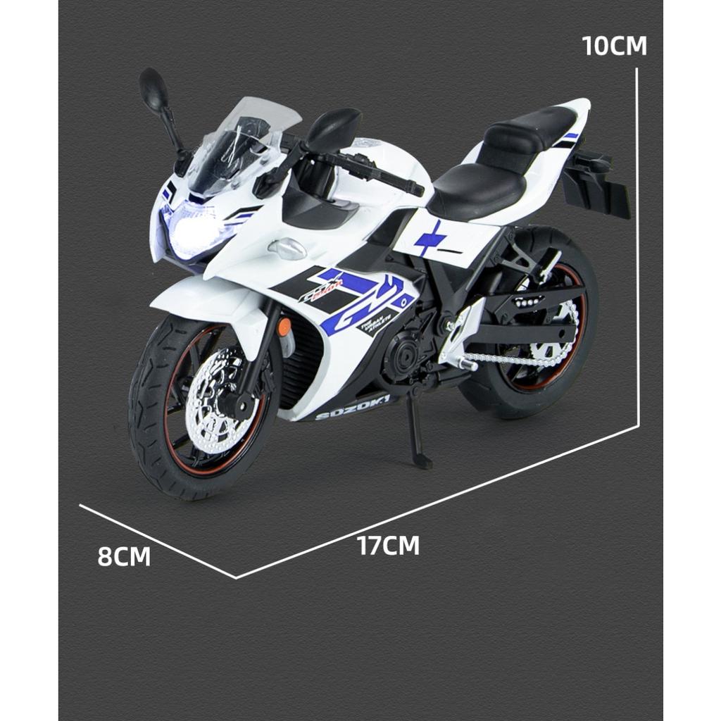 1/12 Suzuki GSX250R Alloy Die Cast Motorcycle Model Toy Vehicle Collection Sound and Light Off Road Autocycle Toys Car