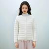 Women's new national standard 90 fleece new solid color women's clothing round neck V neck simple long sleeve down jacket