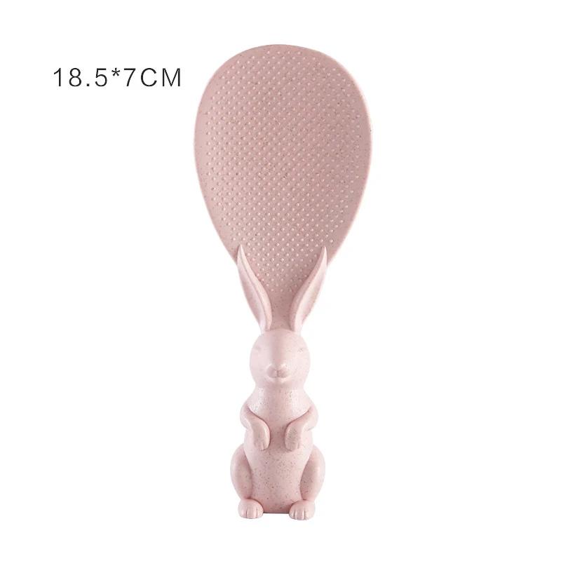 Wheat Straw Rabbit Spoon Can Stand Up Rabbit Rice Shovel  Cooker  Spoon Creative Non-Stick Rice Cartoon Rice Spoon