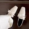 Cowhide version~ Genuine leather British style lace-up small leather shoes for women's 2025 new retro square head versatile fashion loafers