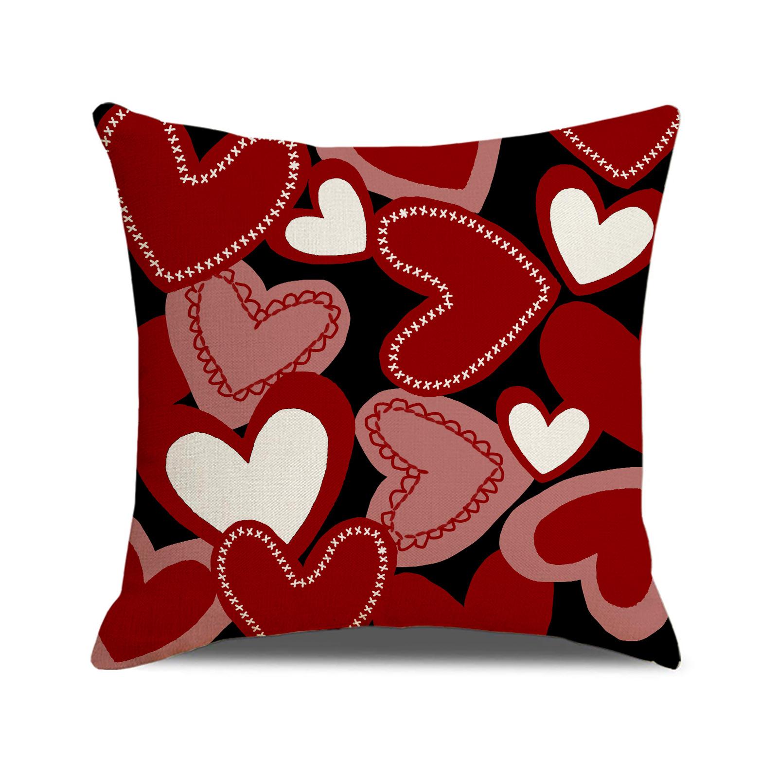 

Красная наволочка с надписью Love, льняная подушка с принтом букв, оформление атмосферы ко Дню святого Валентина, диванная подушка 45X45cm (pillowcase only)