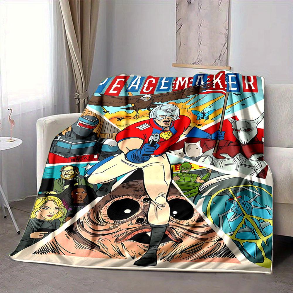 

1pc Peacemaker Flannel Throw Blanket - Lightweight Soft Warm All-Season Blanket for Sofa, Bed, Travel, Camping L1029095 80x120cm