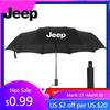 For Jeep Car Emblem Umbrella Folding Black Portable Parasol For Jeep Renegade Grand Cherokee Wrangler JK Gladiator Compass Pa