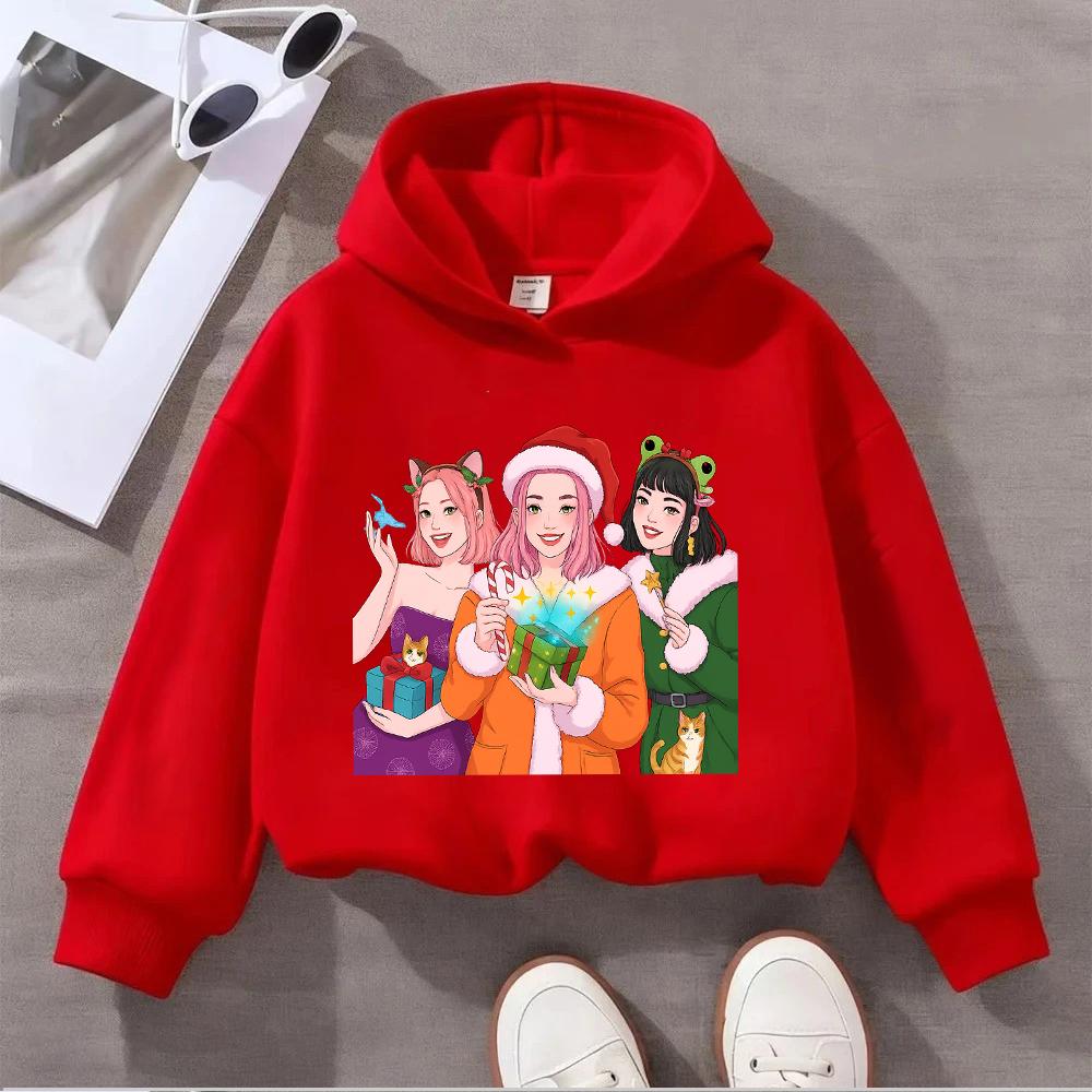 Comfortable Huntmas Children's Hoodie with Cute Christmas Characters and a "Huntmas Wishes" Designed Girls' Sweatshirt