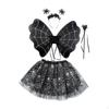 Halloween Costume Set Headband Fancy Dress Suit with Staff Tutu Skirt and Wing Nightclub Party