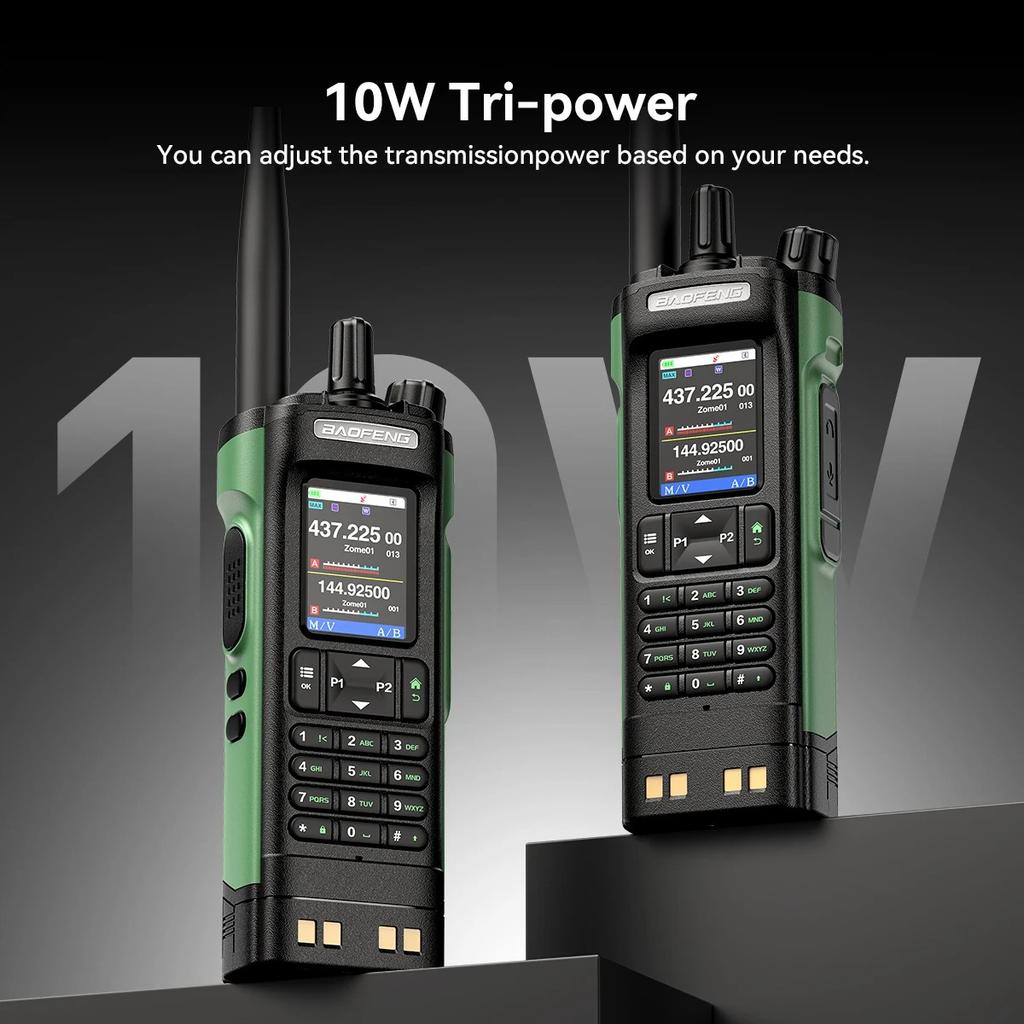 Walkie Talkie Baofeng UV-32 GPS 10W Bluetooth Wireless Programming Copy Frequency Air Band Long Range Type-C Two Way Ham Radio