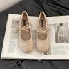 French ballet style light mouth bow girls flat shoes autumn one word comfortable buckle versatile Mary Jane single shoes