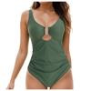 Sexy Bikini One Piece Swimsuit U Wire Push Up Monokini Solid Color Swimwear For Women Summer Bathing Suit Swimming Beach Wear