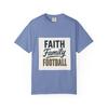 Faith Family Football T-shirt | Sports Faith Typography