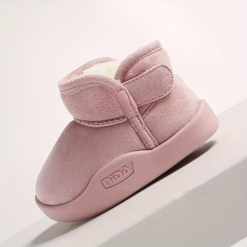 

Детские зимние сапоги Уютные слипоны до середины икры Зимняя обувь Верх из мягкой ткани Нескользящая резиновая подошва Розовый Белый Голубой Малыши Уличная обувь 24 розовый