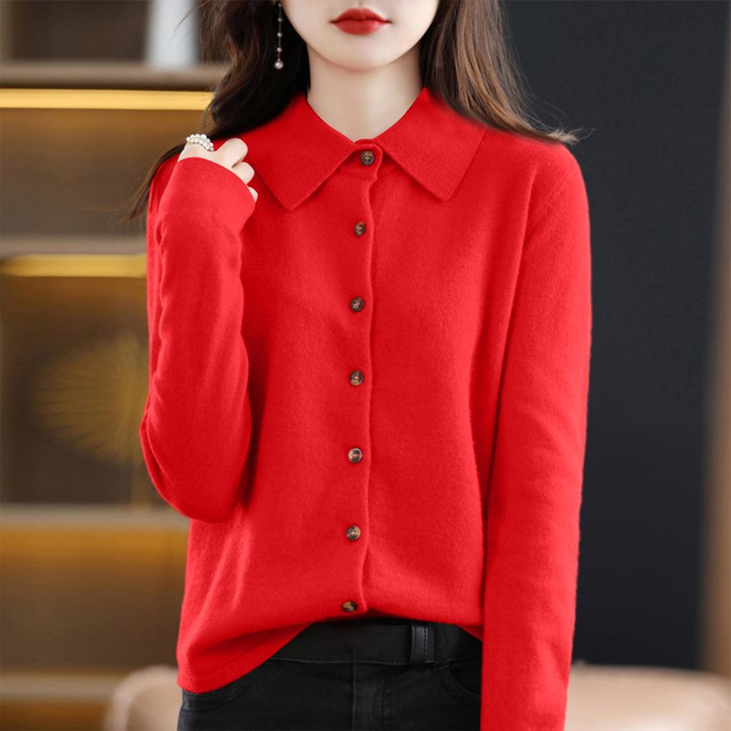 Жіночий Модний Повсякденний Однотонний Вільний Кардиган з Довгим Рукавом, Темпераментний Піджак з Лацканами