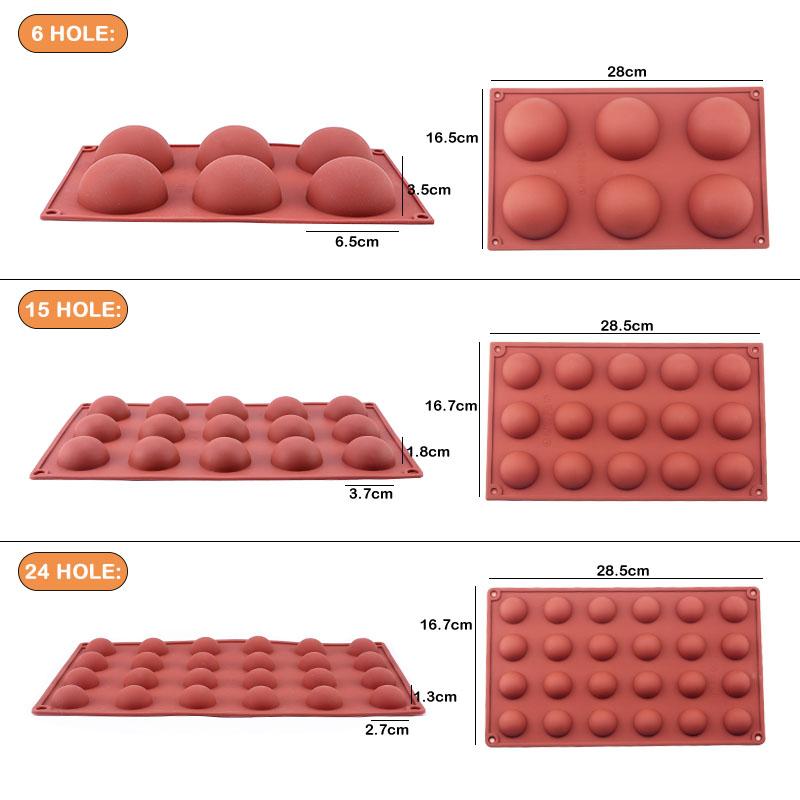 FAIS DU 3D Round Half Sphere Silicone Chocolate Mold Set Candle Mold For Baking Pastry Soap Forms Bakeware Cake Decorating Tools