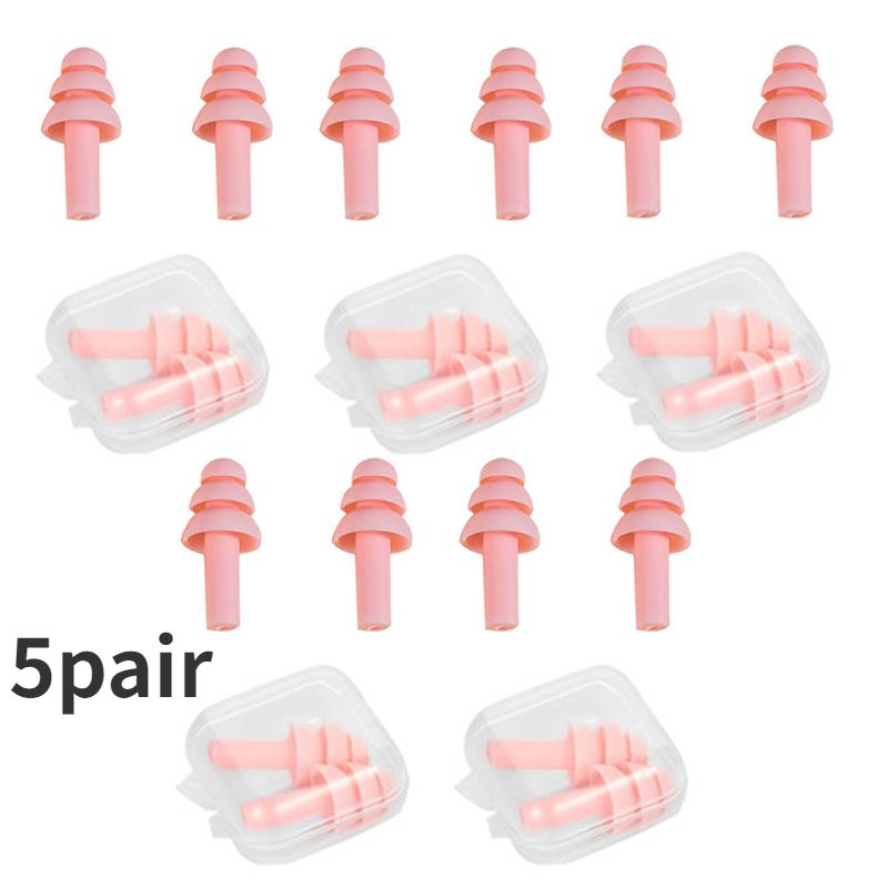10Pairs Silicone Earplugs Noise Reduction Comfort Earplugs Soft Waterproof Swimming Waterproof Insulation Cancelling For Sleep