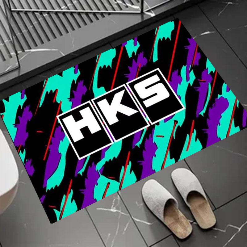 H-HKS Racing Carpet Floor Mat Racing Cool Moto Display Motorcycle Display Mat Living Room  Hallway Anti-slip Home Decoration Rug 40x60cm