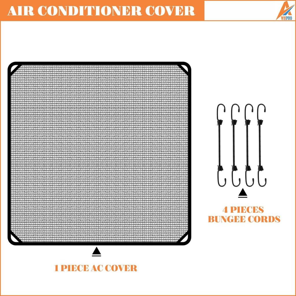 28"x28" Air Conditioner Cover AC Unit Top Mesh Cover for Outside Unit with Bungee Cords, Leaf Guard Mesh Air Conditioner Cover