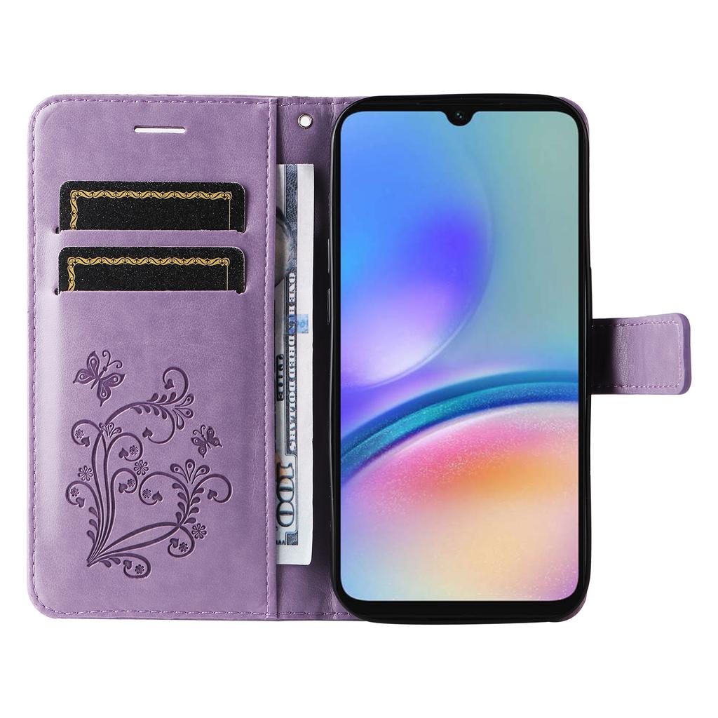 For Samsung Galaxy A05s 4G Wallet Case Floral Butterfly Imprinted Leather Phone Cover Stand