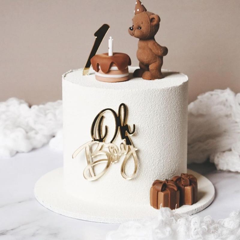 Alles Gute zum Geburtstag Kuchendekoration Gold Geburtstagstorte Seitendekoration Dessert Acryl Dekoration Babyparty Geburtstagsfeier Zubehör Geschenk