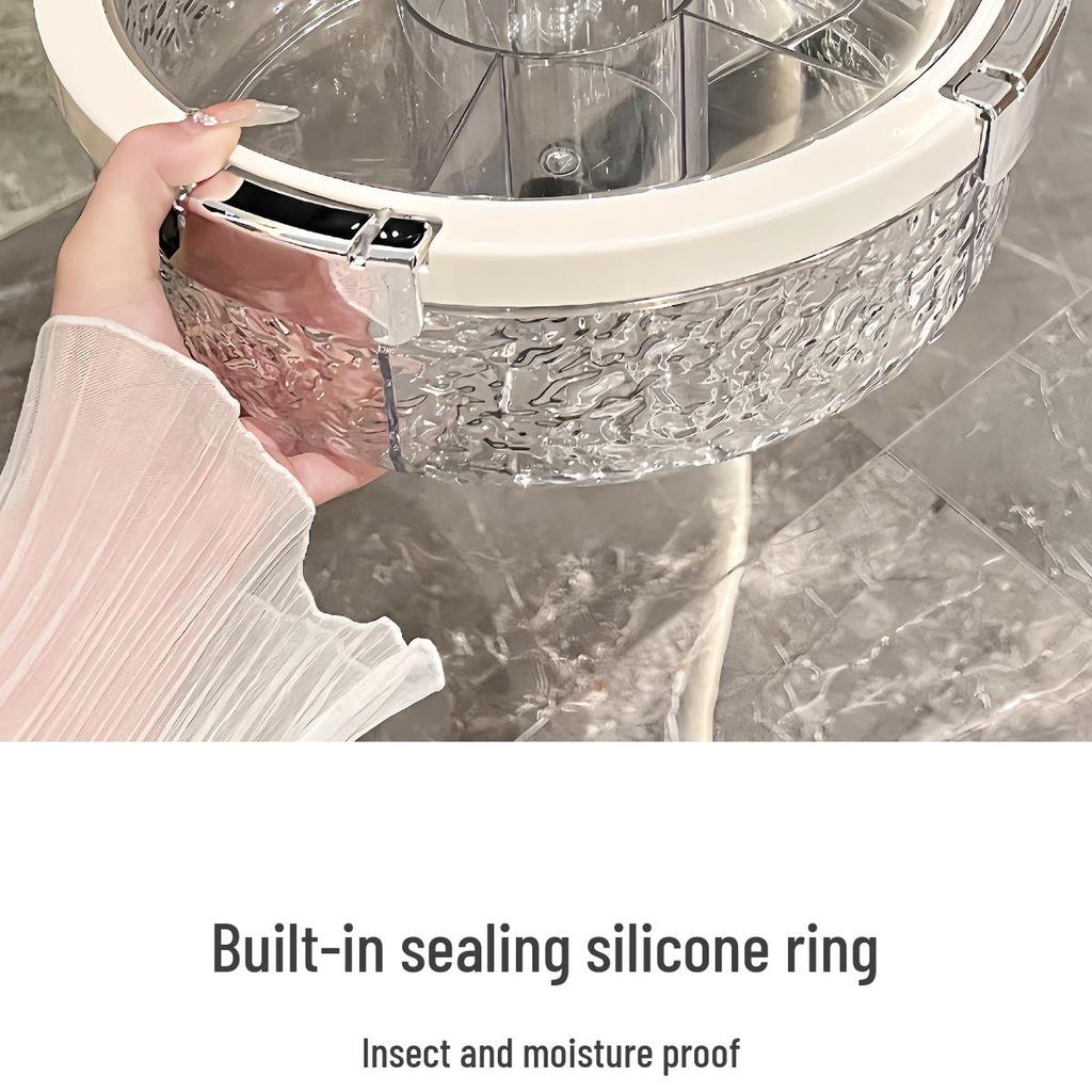 Elegant Sealed Nut and Dried Fruit Snack Tray for Coffee Tables