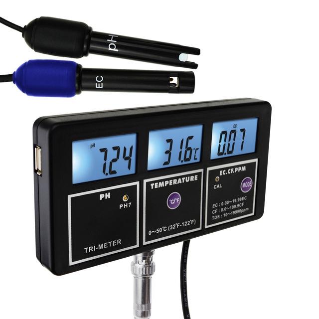 5 In 1 Water Quality Multi-parameter PH EC CF TDS(ppm) Temp Tester Meter Aquariums Hydroponics Pool Tank Pond Drinking