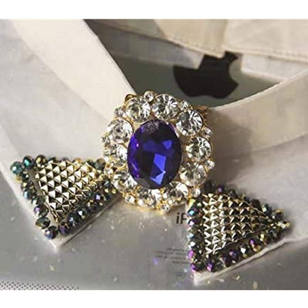 Classic Style Court Style Large Jewel Brooch [No Brand] (Sapphire Blue)