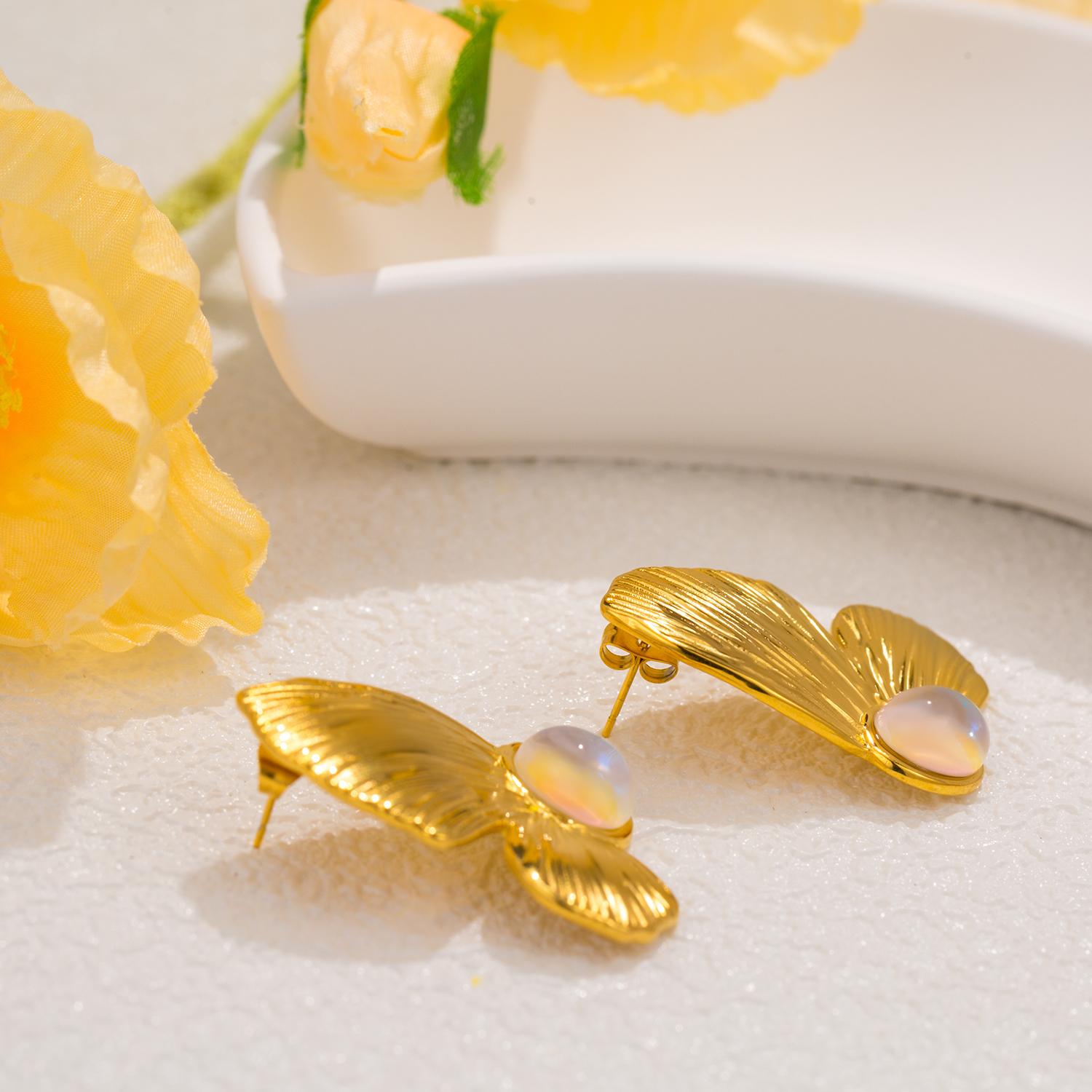 

Женские серьги-бабочки, креативный дизайн ювелирных изделий из нержавеющей стали золотой