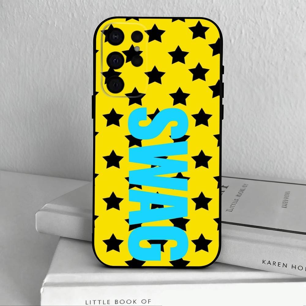 C-Clmj L-L-Leopard P-P-Print SWAG Phone Case For Samsung S25,24,23,22,30,21,10,9,Ultra,Plus,Lite,FE,4,5 G Soft Black Case Samsung S235G