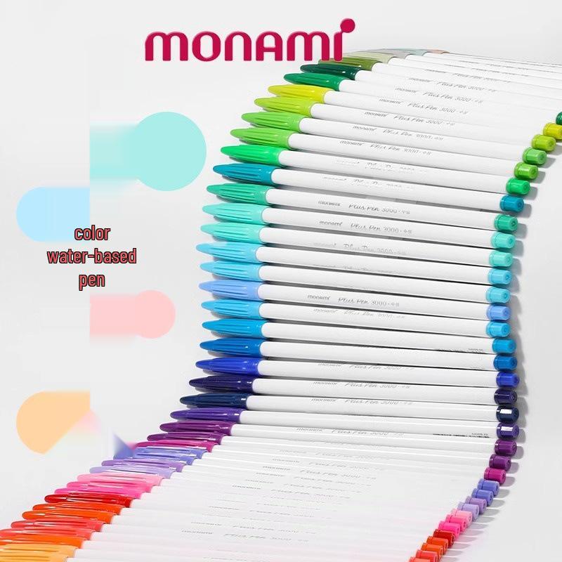 Monami Korean Fiber Watercolor Highlight Pen - Water-based Colored Journal Marker and Outliner Pen