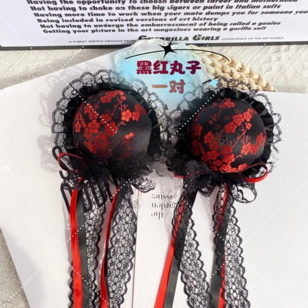 Women's Harajuku Steampunk Headwear Edge Clip Accessories Girls Chinese Style Bun Headpiece Tassel Lolita Y2K Gothic Hairpins