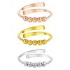 Exaggerated Opening Rings Unique Adjustable Finger Rings Bead Finger Jewelry Copper Texture Present for Fashion Lover