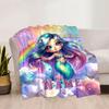 Rainbow Mermaid Home Customize Your Name Blankets Soft Cozy Lightweight Allseason Multipurpose Blanket For Picnics Sofas Offices Beds Living Rooms