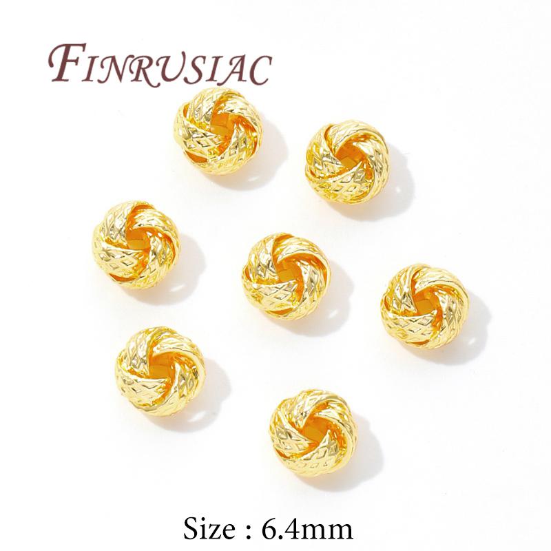 

18K Real Gold Plated Bead Separators,Rounds Beads,Accessories For Bracelets,Metal Separators Beads,DIY Jewelry Making Supplies 5 pieces