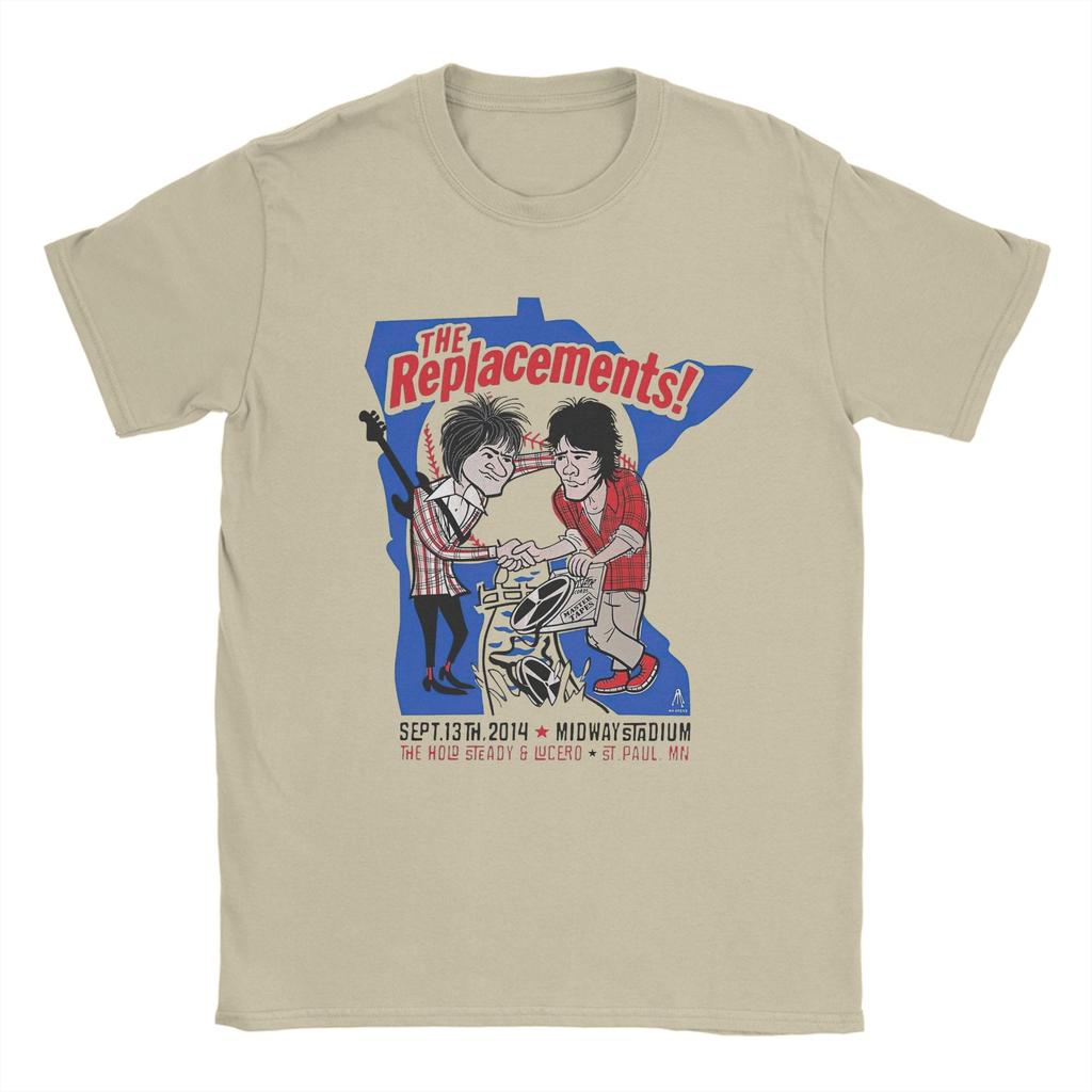 Fun The Replacements Midway Stadium Concert Tour T-Shirts for Men Cotton T Shirts Tee Shirt Birthday Present Clothes