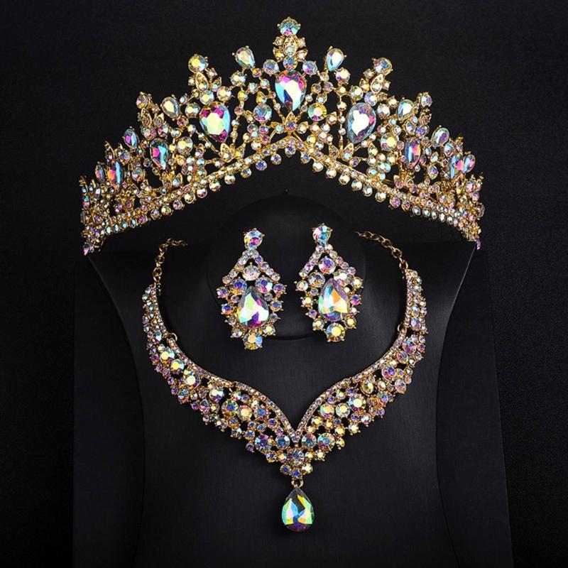 Stabiles Silber Strasssteine Florale Schmuckset Tragbares Modeaccessoire für Braut- und Abendpartys Zubehör