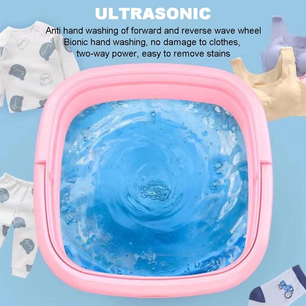 220V Mini Folding Portable Washing Machine Travel Laundry Washer with Rotary Dryer For Clothing Underwear Shoes Washer