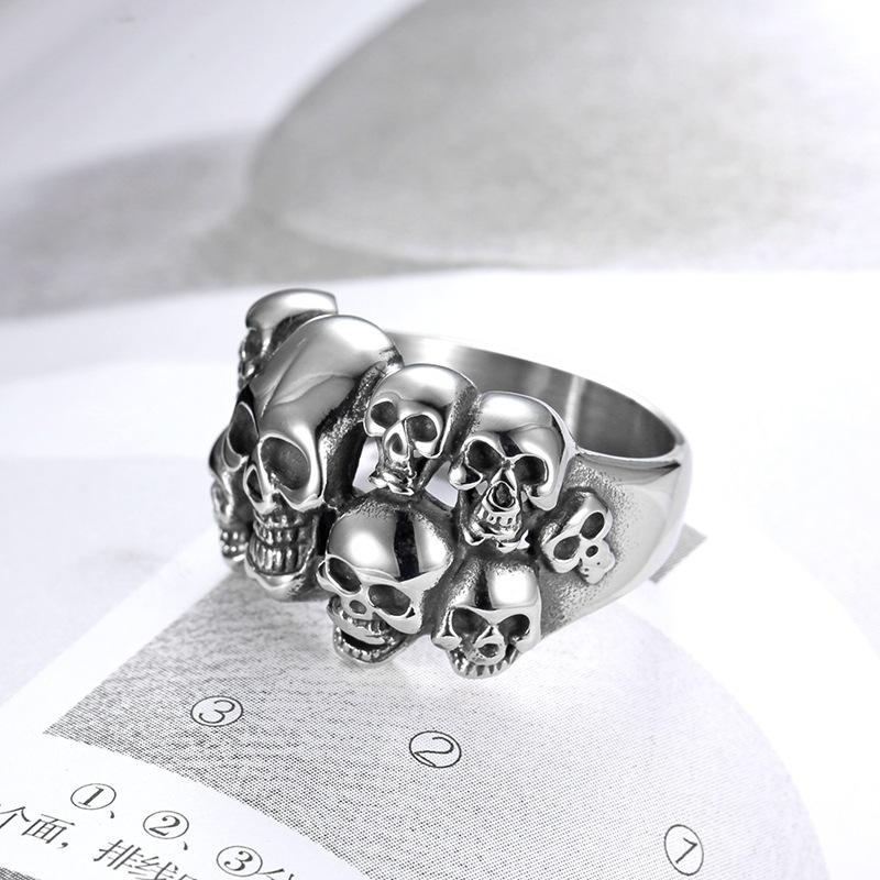 Hip Hop Skull Ring Men's Halloween Retro Skull Ring