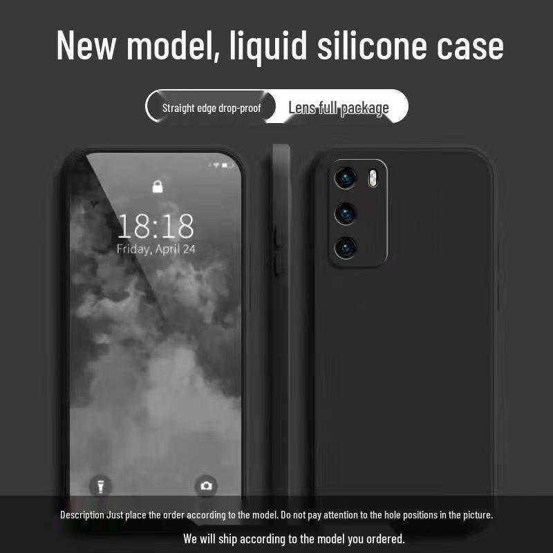 Huawei P40 Liquid Silicone Phone Case: Full Coverage, Drop Protection, Skin-Friendly, High-End, Solid Color.
