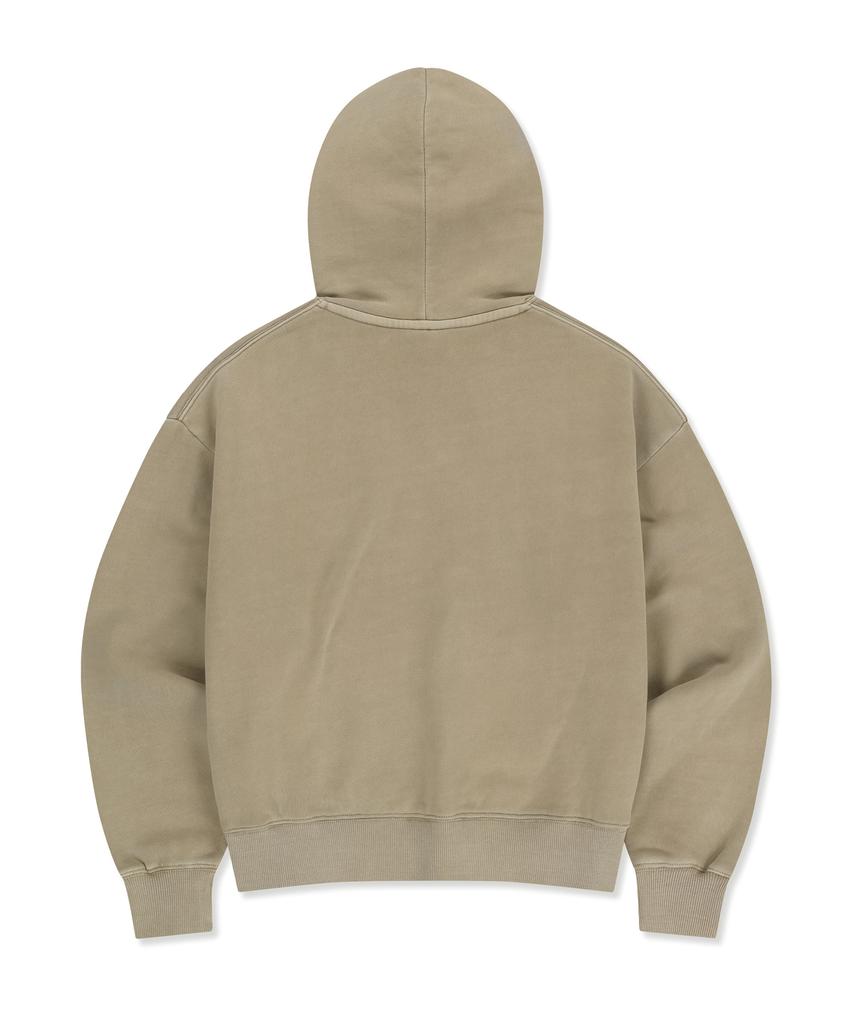 W Patch Crop Hoodie - Beige