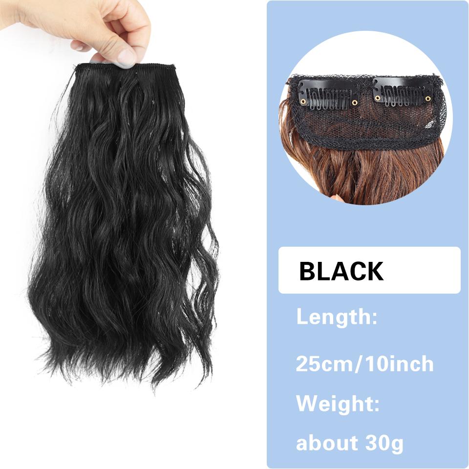 Synthetic Hair Curly hair 25cm/35cm Mini Hair Pad Hair Natural Black Brown Hair Extension Clips In Hairpiece For Women Hair Wig