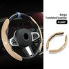 Leather Car Steering-wheel Cover Anti-slip Steer Wheel Cushion For Volkswagen VW Scirocco Passat Polo B5 B6 B7 CC Tiguan Sharan QS0