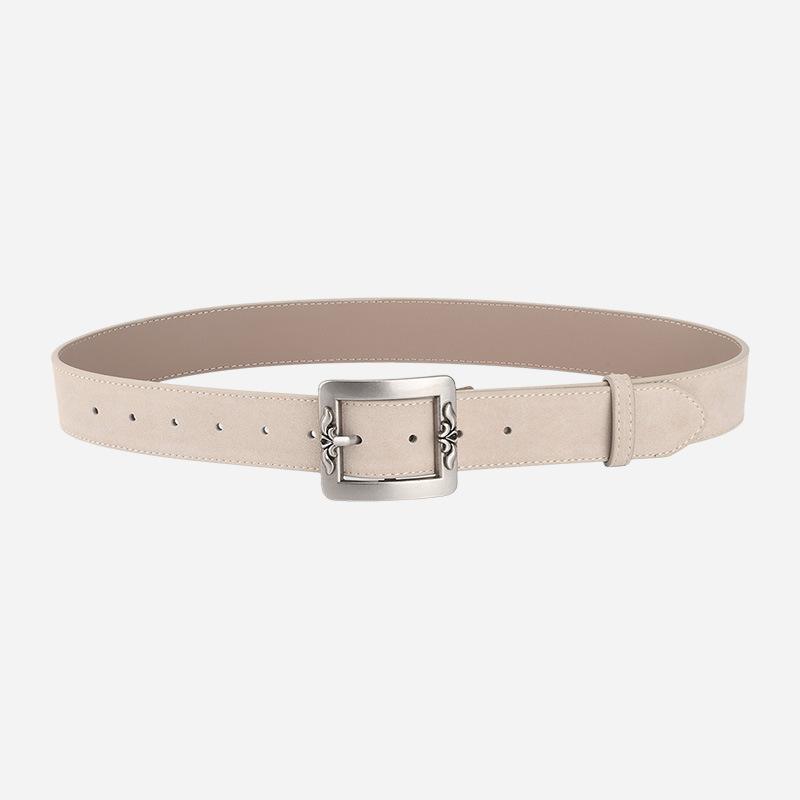 Ew Fashion Trend Pin Buckle Belt Simple Casual Versatile Real Cowhide Belt Eans Decoration