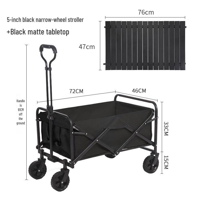 Collapsible Outdoor RV Camp Trolley - Compact Handcart for Express Delivery and Gathering Essentials